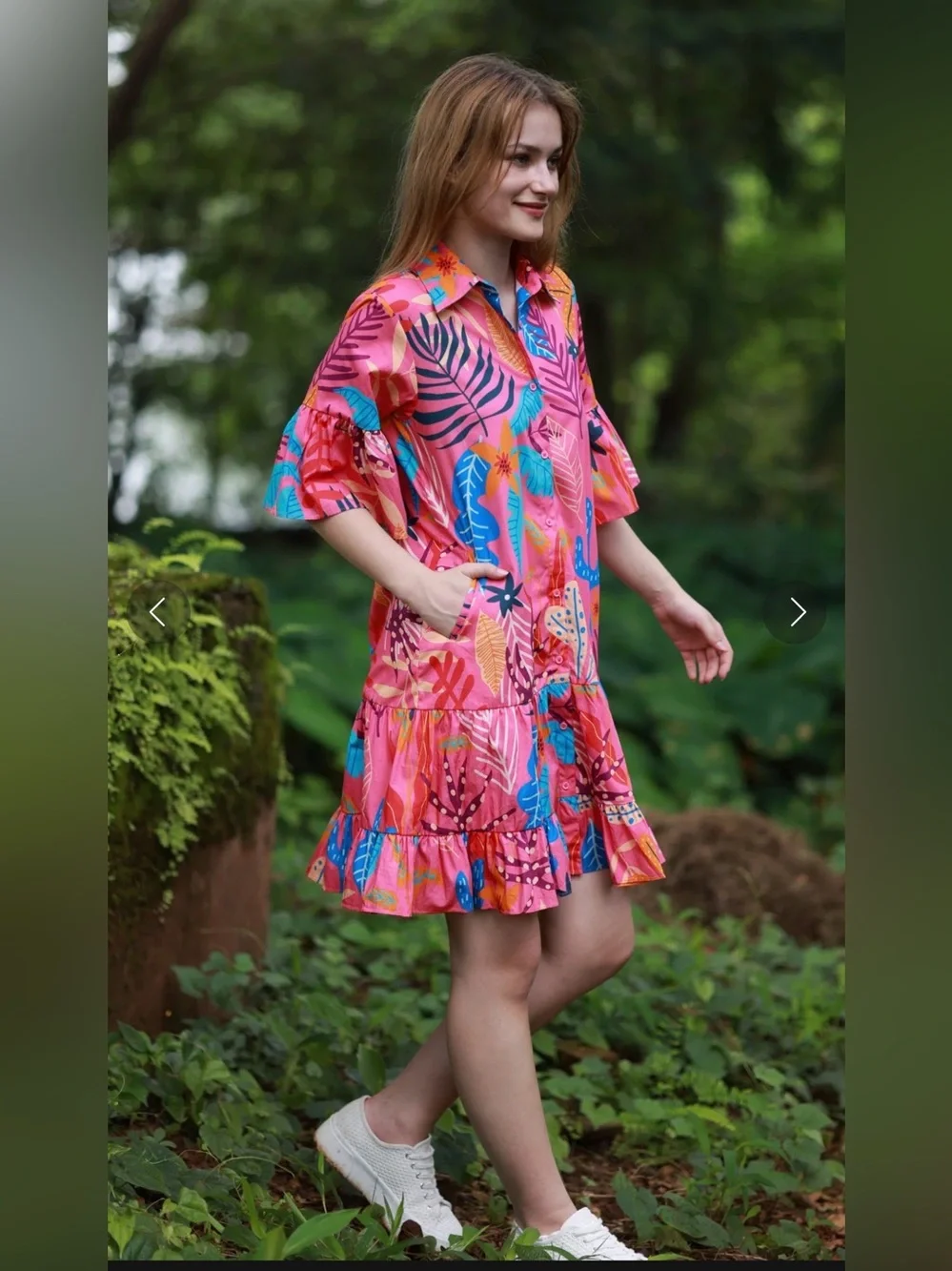 Maude Vivante Pink Palms Zara Dress - Picture 2 of 4